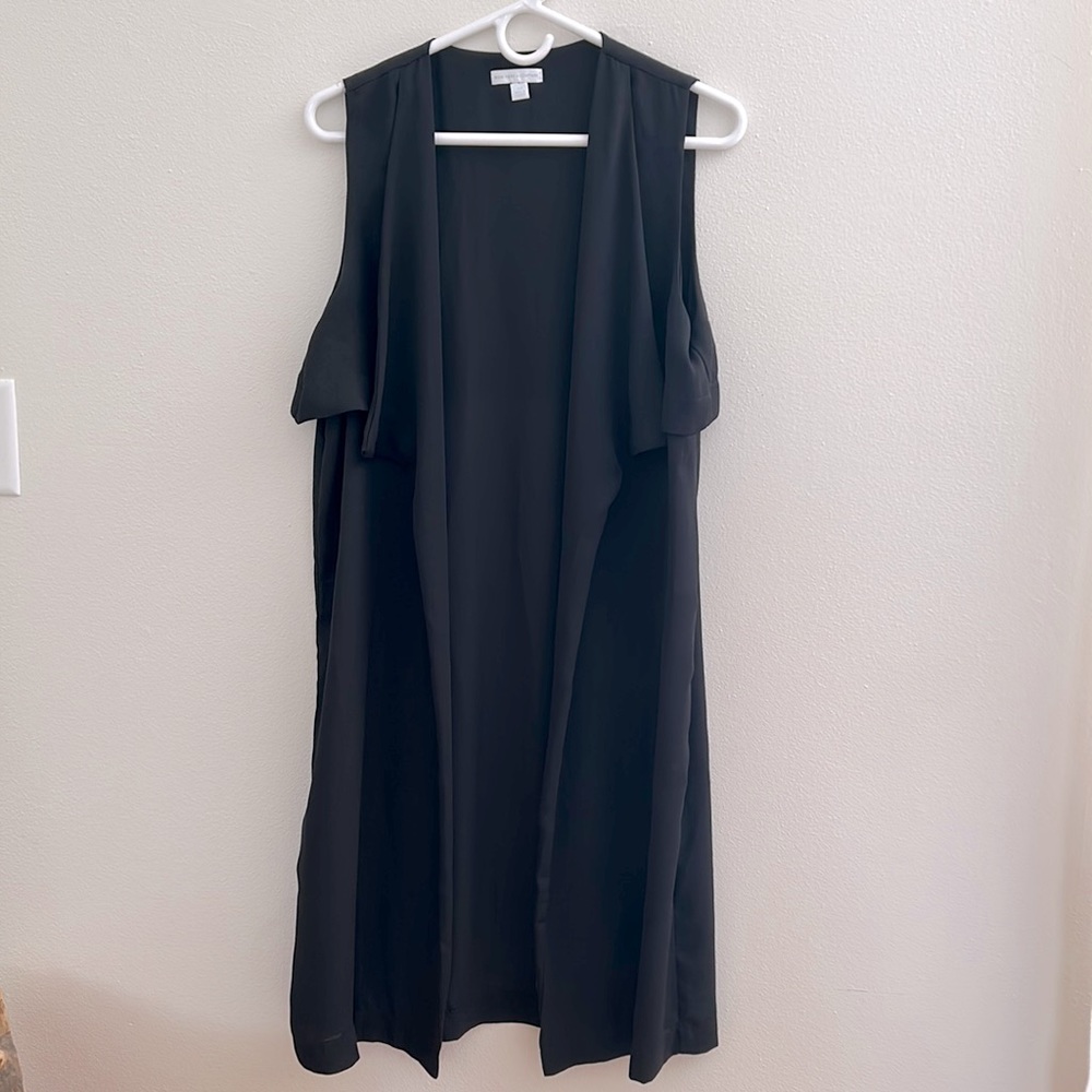 New York & Company Black Duster Vest S/M
